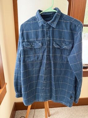 Patagonia Blue Windowpane Plaid Button-Down Shirt